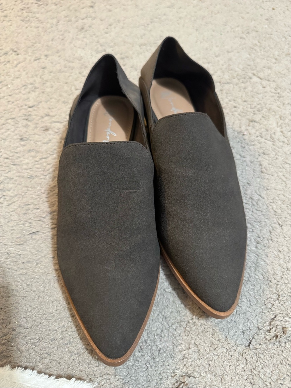 Wonderly Women's Pointed Slip-On Flats - Dark Gray